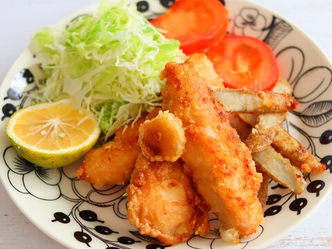 鶏ささみと牛蒡のにんにく醤油から揚げ